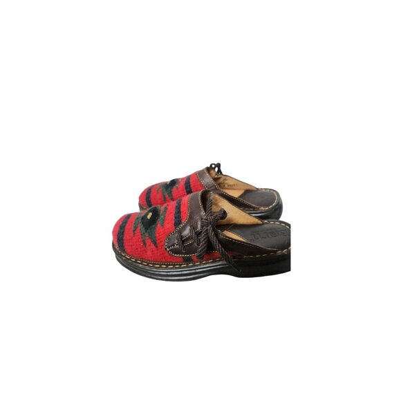 Born Aztec Indian Blanket Mule Shoes Leather Sandals Size 10 Women's - Picture 1 of 9